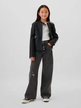Jeans da bambino a vita bassa, gamba larga