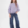 Jeans da bambino a vita bassa, gamba larga