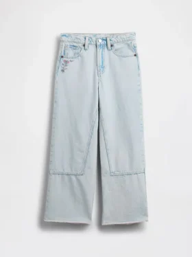 Jeans da bambino a vita bassa, gamba larga
