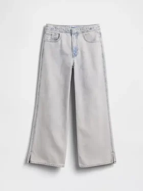 Jeans da bambino a vita bassa, gamba larga