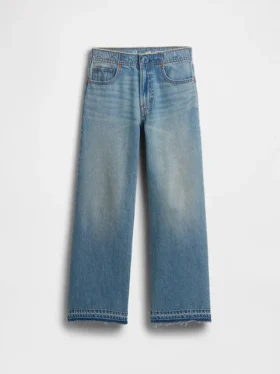 Jeans da bambino a vita bassa, gamba larga