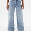 Jeans da bambino a vita bassa, gamba larga