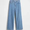 Jeans da bambino a vita bassa, gamba larga