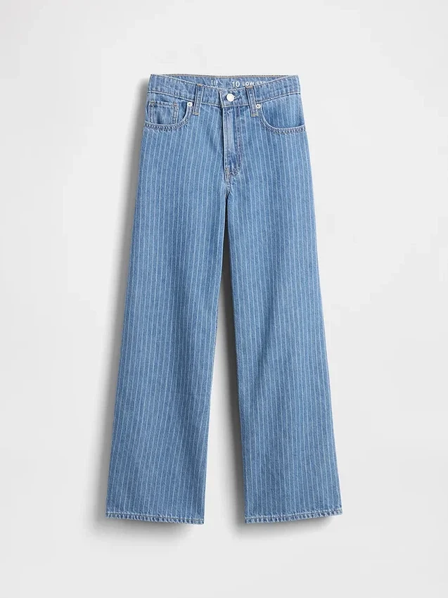 Jeans da bambino a vita bassa, gamba larga