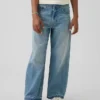 Jeans da bambino a vita bassa, gamba larga