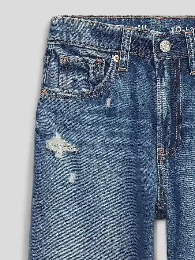 Jeans da bambino a vita bassa, gamba larga
