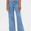 Jeans da bambino a vita bassa, gamba larga