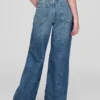 Jeans da bambino a vita bassa, gamba larga