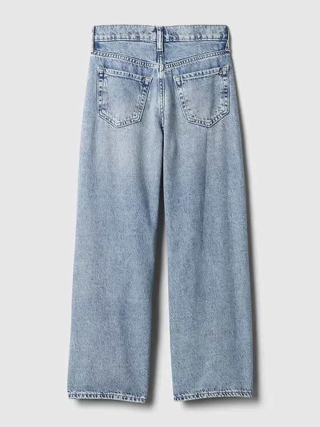 Jeans da bambino a vita bassa, gamba larga