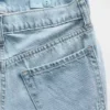 Jeans da bambino a vita bassa, gamba larga e strass