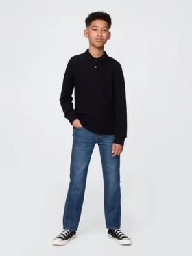 Jeans da bambino dal taglio dritto e morbido