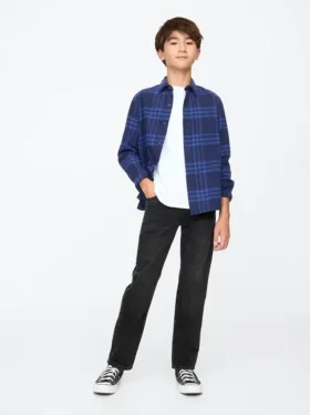 Jeans da bambino dal taglio dritto e morbido