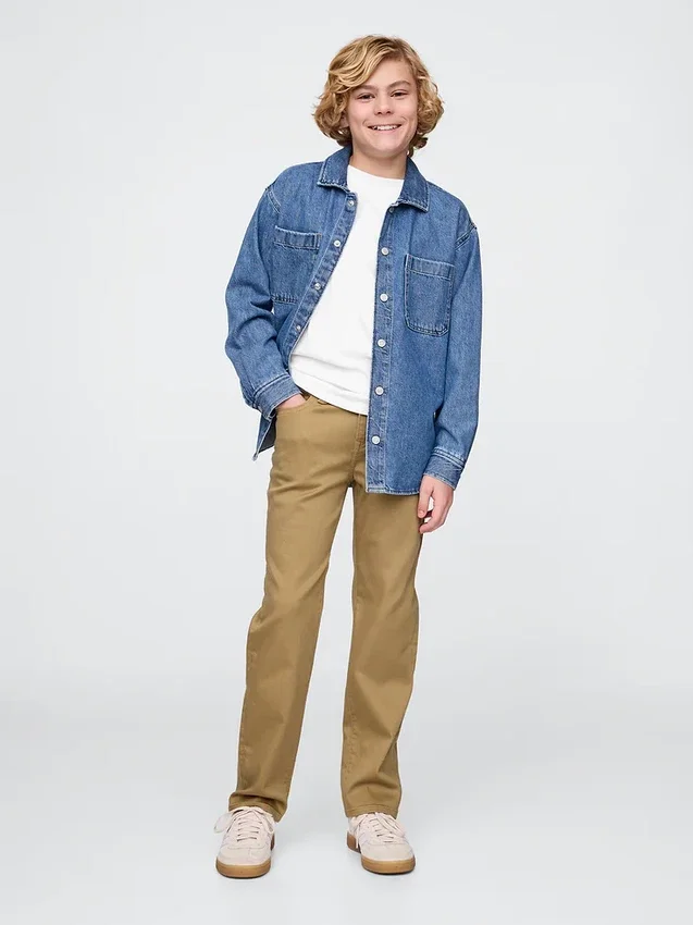 Jeans da bambino dal taglio dritto e morbido