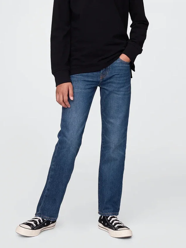 Jeans da bambino dal taglio dritto e morbido