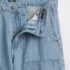 Jeans da carpentiere a righe larghi con rinforzi sulle ginocchia per bambini