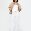 Jeans da carpentiere a vita alta e gamba larga