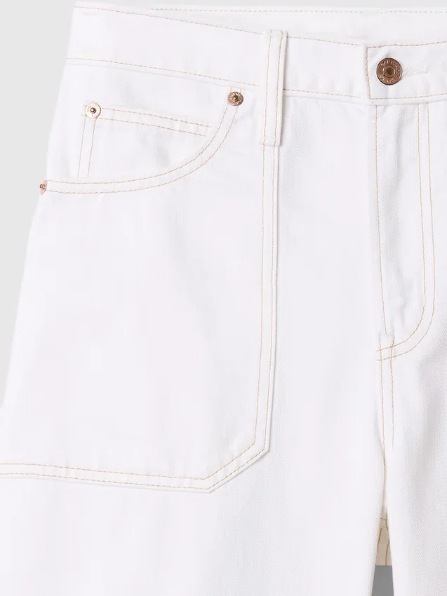 Jeans da carpentiere a vita alta e gamba larga