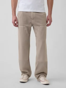 Jeans da carpentiere anni ’90 con doppio rinforzo sulle ginocchia e vestibilità ampia