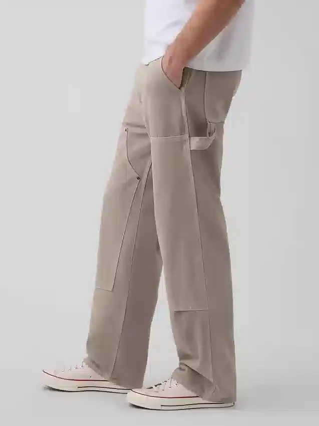 Jeans da carpentiere anni ’90 con doppio rinforzo sulle ginocchia e vestibilità ampia