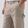 Jeans da carpentiere anni ’90 con doppio rinforzo sulle ginocchia e vestibilità ampia