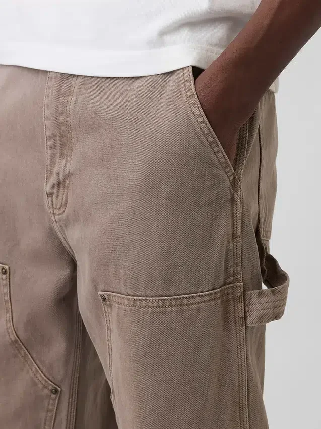 Jeans da carpentiere anni ’90 con doppio rinforzo sulle ginocchia e vestibilità ampia