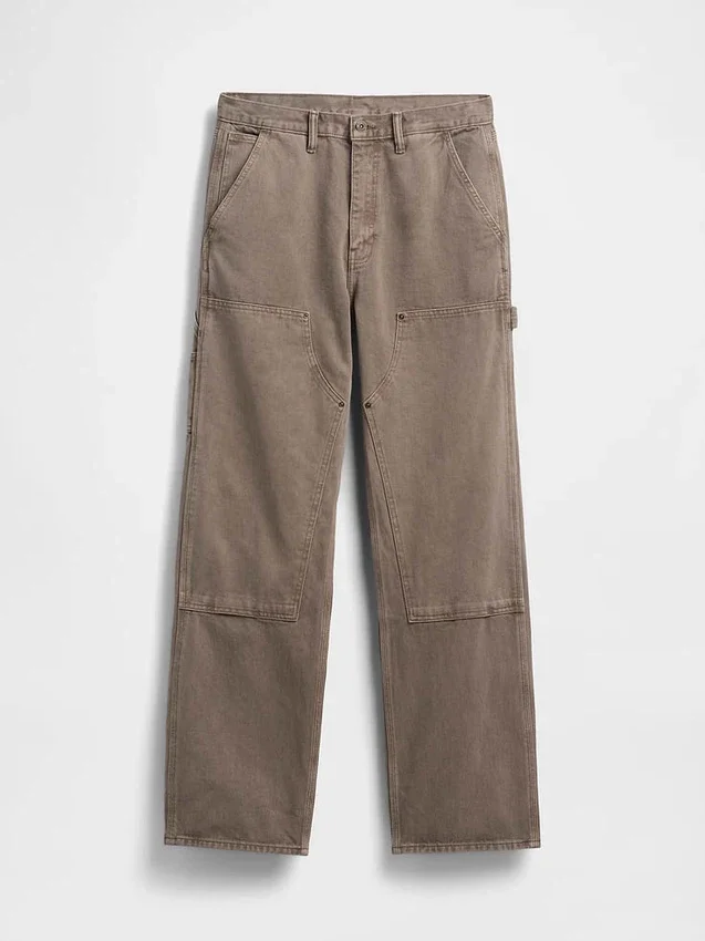 Jeans da carpentiere anni ’90 con doppio rinforzo sulle ginocchia e vestibilità ampia