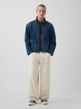 Jeans da carpentiere extra larghi con doppio rinforzo sulle ginocchia