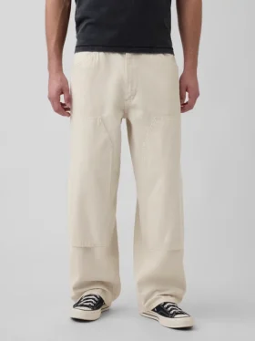 Jeans da carpentiere extra larghi con doppio rinforzo sulle ginocchia