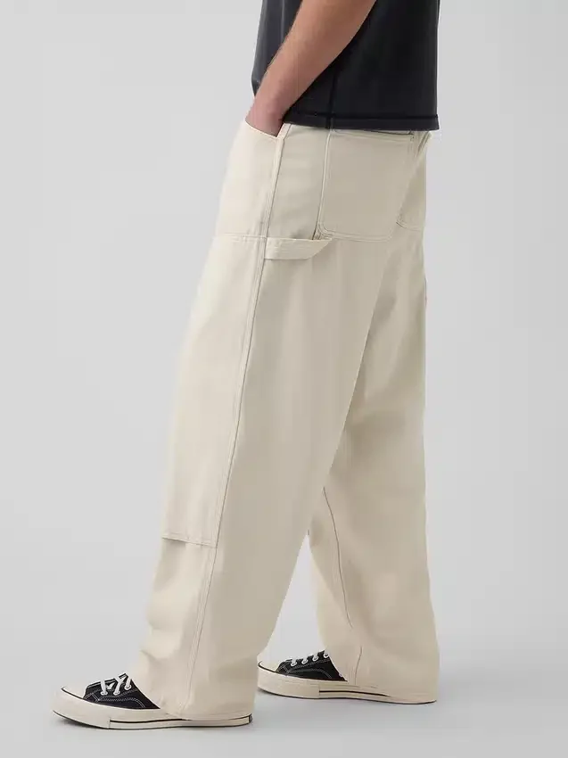 Jeans da carpentiere extra larghi con doppio rinforzo sulle ginocchia