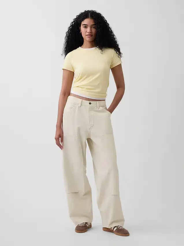 Jeans da carpentiere extra larghi con doppio rinforzo sulle ginocchia