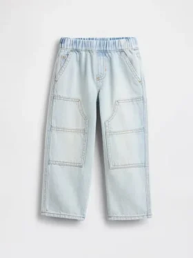 Jeans da carpentiere larghi a vita elastica per neonato & bebè