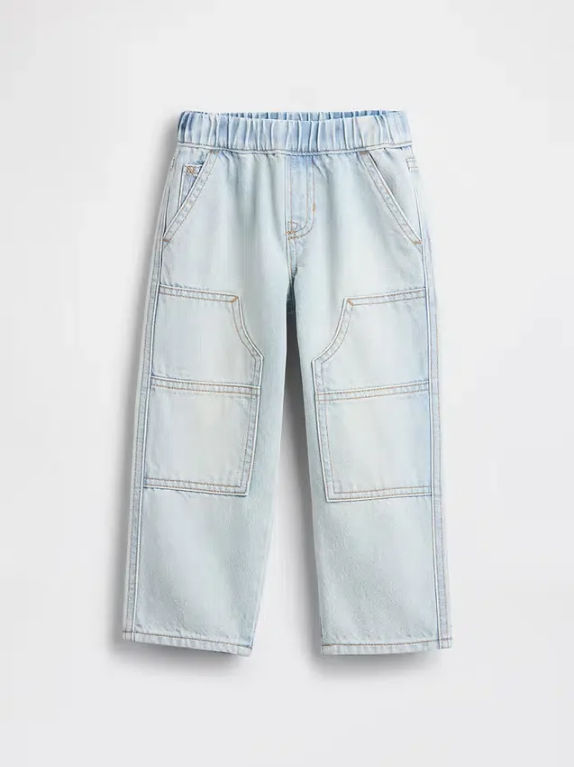 Jeans da carpentiere larghi a vita elastica per neonato & bebè