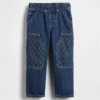 Jeans da carpentiere larghi a vita elastica per neonato & bebè