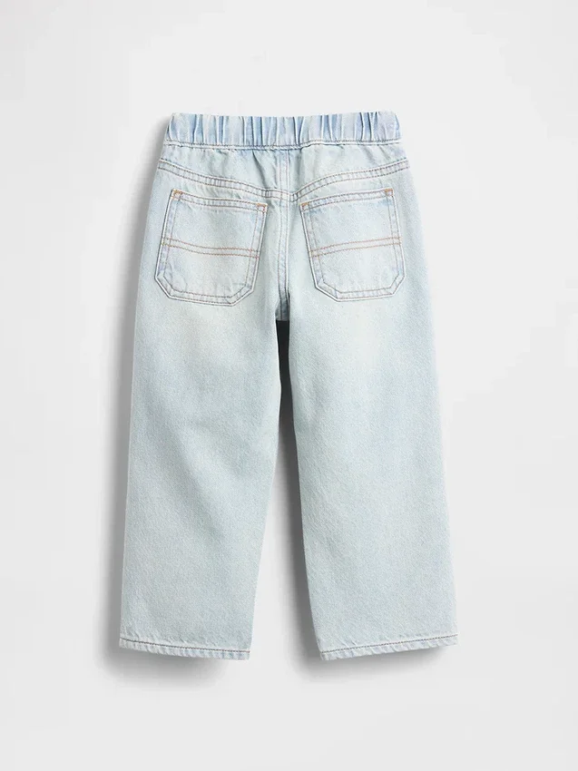 Jeans da carpentiere larghi a vita elastica per neonato & bebè