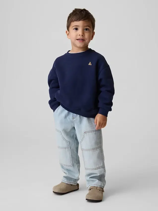 Jeans da carpentiere larghi a vita elastica per neonato & bebè