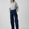 Jeans da carpentiere larghi a vita media in stile anni ’90