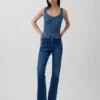 Jeans da marinaio a vita bassa, lunghi e slim