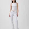 Jeans da marinaio a vita bassa, lunghi e slim