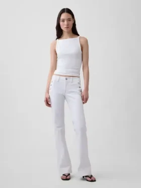 Jeans da marinaio a vita bassa, lunghi e slim