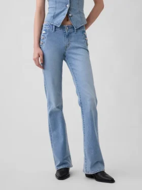 Jeans da marinaio a vita bassa, lunghi e slim