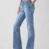 Jeans da marinaio a vita bassa, lunghi e slim
