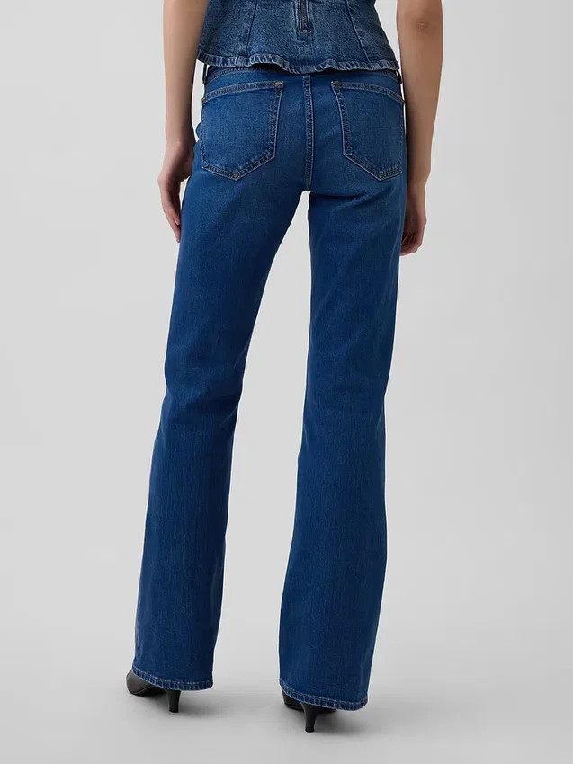 Jeans da marinaio a vita bassa, lunghi e slim