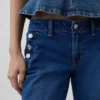 Jeans da marinaio a vita bassa, lunghi e slim