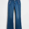 Jeans da marinaio a vita bassa, lunghi e slim