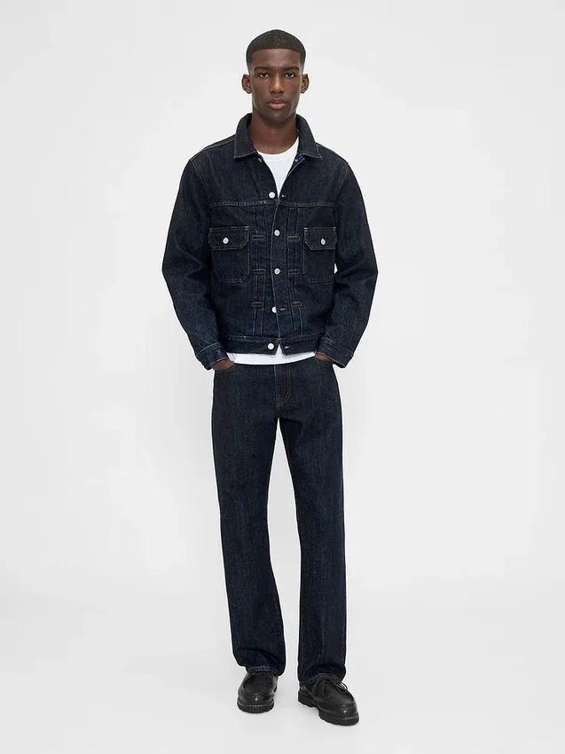 Jeans dritti dal taglio morbido e dal tessuto pesante
