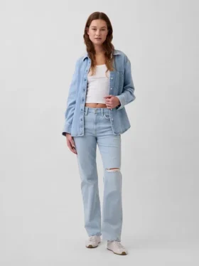 Jeans dritti dal taglio rilassato a vita media