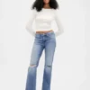 Jeans dritti dal taglio rilassato a vita media