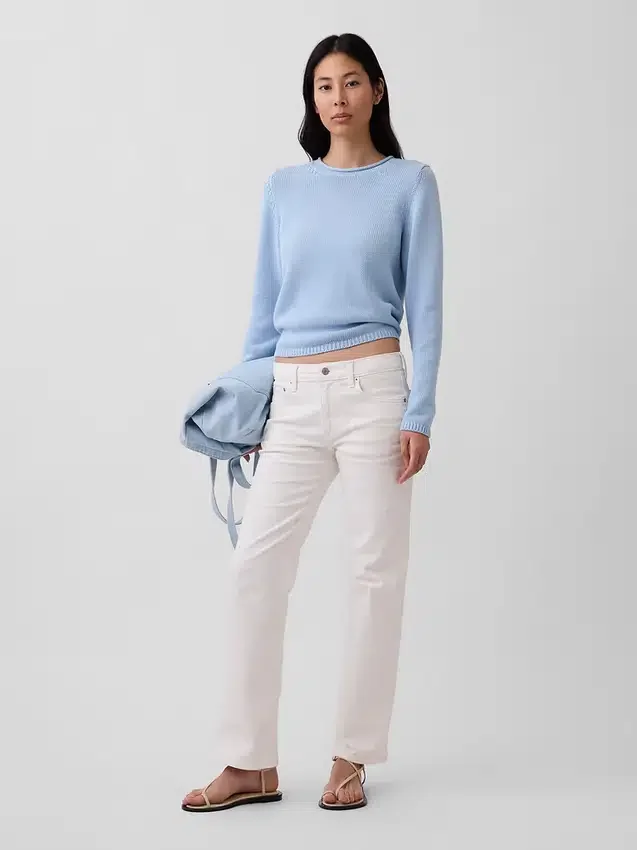 Jeans dritti dal taglio rilassato a vita media