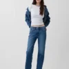 Jeans dritti dal taglio rilassato a vita media