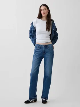 Jeans dritti dal taglio rilassato a vita media